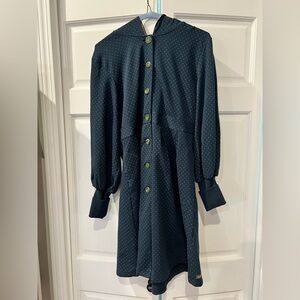 Cozy Hooded Blue Polka Dot Dress Matilda Jane L